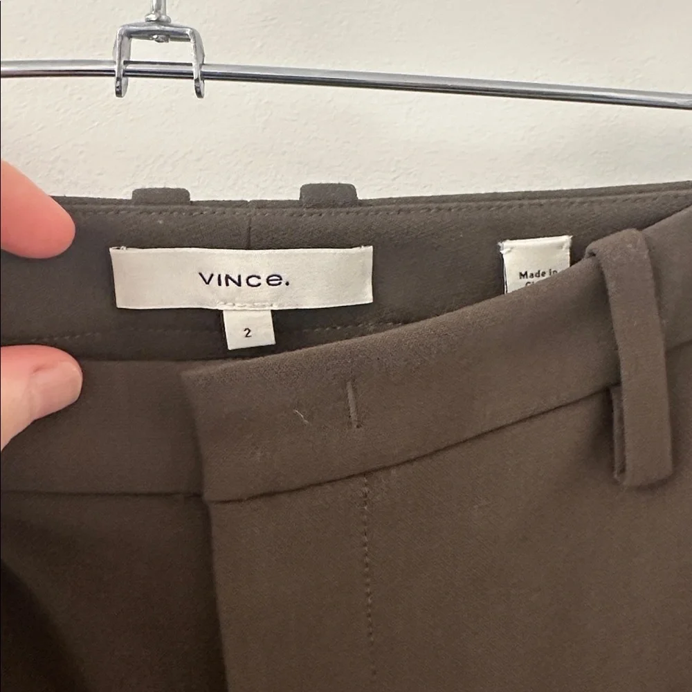 Vince Mid-Rise Tailored Flare Pant, Olive Green Size 2 *HEMMED TO 28.75" - Picture 3 of 4